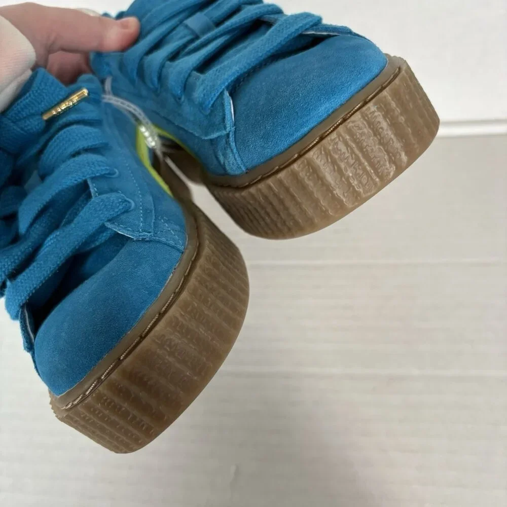 Puma Fenty X Creeper Phatty Speed Blue Lime Gum Suede Sneakers Women Size 7 NWOB